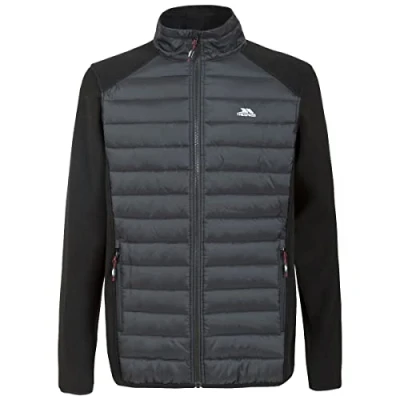Abbildung von Trespass Saunter, Black, XXL, Warme Fleecejacke mit Kapuze 300g/m² für Herren, XX Large / 2XL 2X Large, Schwarz