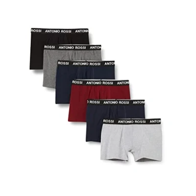 Abbildung von ANTONIO ROSSI (3/6er Pack) Boxershorts Herren Unterhosen Männer Multipack mit Elastischem Bund Baumwollreich, Bequeme Herrenunterwäsche, Klassisch Dunkel (6er Pack), S