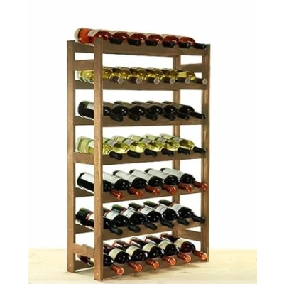 Abbildung von PROREGAL Weinregal PINOTWINE HxBxT 102x63x25cm 42 Flaschen Massives Kiefernholz Braun geölt Weinhalter Weinständer Flaschenständer Flaschenregal Holzregal