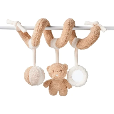 Abbildung von Nattou Spirale aus Polyester, Bär, Mit Rassel, Spiegel und weiteren Aktivitäten, Ca. 20 cm, Teddy, Weiß/Hellbraun
