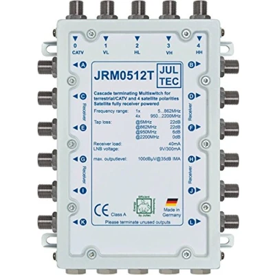Abbildung von JULTEC JRM0512T Multischalter 12 Teilnehmer Receivergespeist (ohne Strom, Stromanschluss)