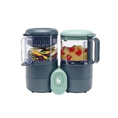 Abbildung von Babymoov Nutribaby One 4 in 1 Babynahrungszubereiter, 2 l Fassungsvermögen, schonendes Dampfgaren, Mixen, Aufwärmen &amp; Auftauen von Babykost