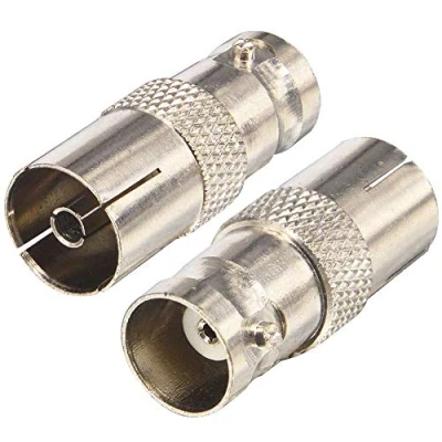 Abbildung von YILIANDUO RF Koax Adapter BNC Buchse zu IEC DVB T TV PAL Konverter Anschluss für Antenne DAB mit 2 Stück