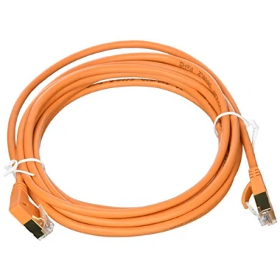 Abbildung von wantecWire Extra dünnes Patchkabel CAT.7 Kabel, CAT.6 Stecker SSTP geschirmt, 1x abgewinkelt, Länge 3 m, orange