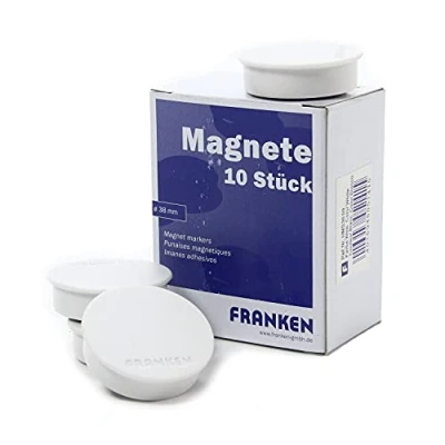 Abbildung von Alco Kraftmagnet Metall Kunststoff 38mm TG 2500 g weiß VE=10 Stück