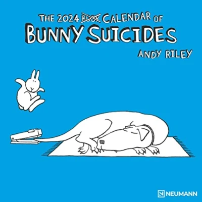 Abbildung von Bunny Suicides 2024 Wand Kalender Broschüren 30x30 30x60 geöffnet Cartoon