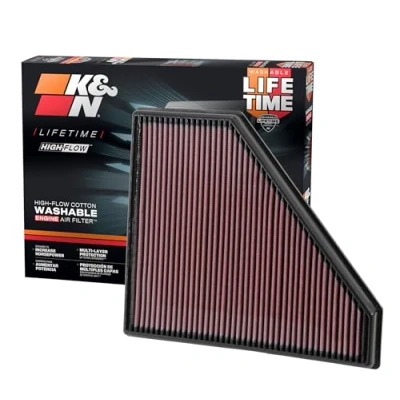 Abbildung von K&amp;N 33 2496 Motorluftfilter: Hochleistung, Prämie, Abwaschbar, Ersatzfilter,Erhöhte Leistung, 2013 2019 (Camaro, ATS, CTS)