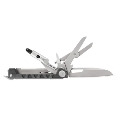 Abbildung von Gerber Taschenmesser mit 8 Funktionen, Multitool glatter Klinge, ArmBar Drive, Dunkelgrau, Edelstahl/Aluminium, 31 003830