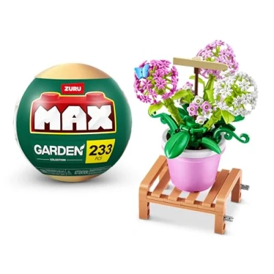 Abbildung von MAX Premium Garden Bausteine (bis zu 233 Teile, 6 zum Sammeln). für Teenager, Baue, sammle und präsentiere Deine Gartensammlung (Hortensie Macrophylla, 1 Kapsel), Muttertagsgeschenk