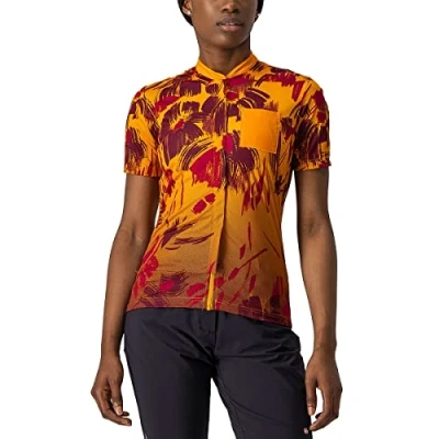 Abbildung von CASTELLI Women&#039;s Unltd Trail Jersey Sweatshirt, Goldenorange/Barbaresco rot, S