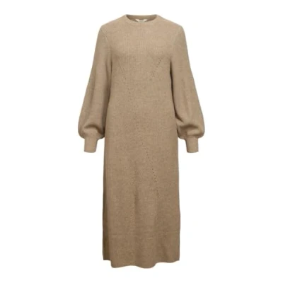 Abbildung von Object Objditte MIDI Dress Strickkleid, Damen, Größe: 34, Desert taupe