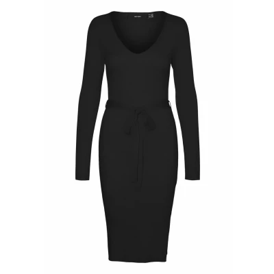 Abbildung von Vero Moda Strickkleid VMSABA RIB LS V NECK BELT DRESS GA NOOS