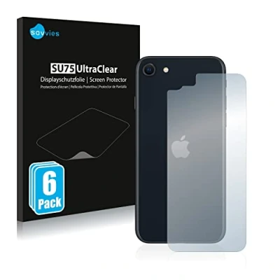 Abbildung von Savvies 6 Stück Schutzfolie für Apple iPhone SE 3 2022 (Rückseite) Displayschutz Folie Ultra Transparent