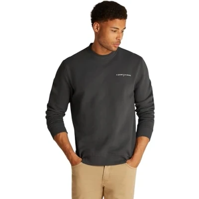 Abbildung von Tommy Jeans Linear CREW Sweatshirt, Herren, Größe: 54, Washed black
