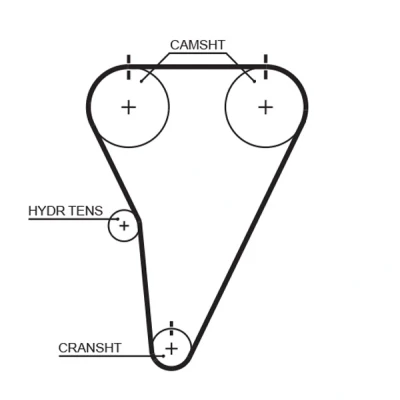 Abbildung von GATES T215RB Zahnriemen 143 1144 25,4 Glasfaser, HNBR (Hydrierter Acryl Nitril Butadien Kautschuk) LEXUS: IS I Limousine, TOYOTA: Supra IV