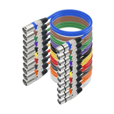 Abbildung von 10 Stück XLR Kabel, 1M Farben Mikrofon Splitterkabel Adapter, 3 Pin Stecker auf Buchse Mikrofonkabel für Mikrofon, Verstärker, Mischpult, Lautsprecher