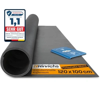 Abbildung von Hinrichs Antirutschmatte Schmutzfangmatte Auto inkl. Parkscheibe Kofferraummatte, 120 x 100 cm Kofferraummatte