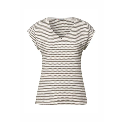 Abbildung von Street One MIT Herzausschnitt Tshirt print, Damen, Größe: 38, Braun