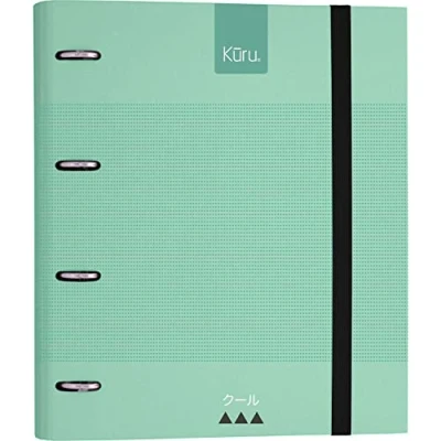 Abbildung von Grafoplás 88103026 Ordner 4 Ringe mit Ersatz und Gummi, Hardcover A4, Mintgrün, Trennwände Ersatzteil, 100 Blatt, 5 x Farbrand, Carpebook, Kuru