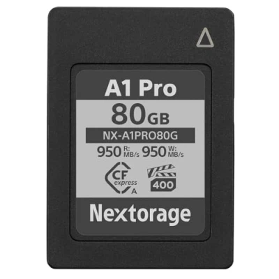 Abbildung von Nextorage Japanischer Hersteller CFexpress Typ A 80GB VPG400 Lesen Max. 950MB/s Schreiben pSLC Sony Alpha Serie Kompatibilität 4K/8K Aufnahme RAW NX A1PRO80G Speicherkarte