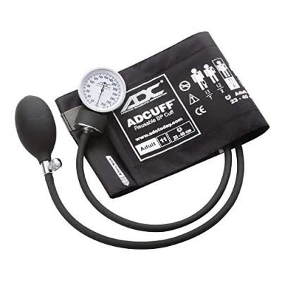 Abbildung von ADC Aneroides Blutdruckmessgerät Prosphyg 760 Pocket mit Adcuff Blutdruckmanschette aus Nylon, Erwachsene, schwarz