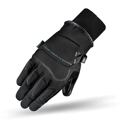 Abbildung von SHIMA Oslo WP Lady Motorradhandschuhe Damen Ganzjährig wasserdichte Touchscreen Handschuhe mit Knöchelprotektor, Handgelenk und Finger Aufpralldämpfer, Visierwischer (Schwarz, S)