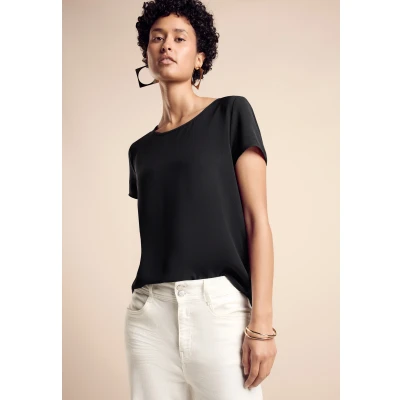 Abbildung von Street One Materialmix Tshirt basic, Damen, Größe: 34, Schwarz