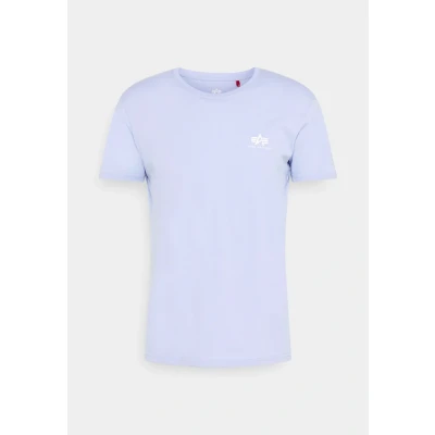 Abbildung von Alpha Industries Basic Small LOGO Tshirt basic, Herren, Größe: Large, Light blue