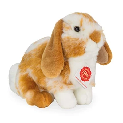 Abbildung von Teddy Hermann® Kuscheltier Hase sitzend hellbraun/weiß, 20 cm, zum Teil aus recyceltem Material