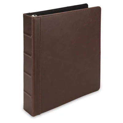 Abbildung von Samsill Vintage Hardback Book Binder/Professional Binder Organizer/Planner / 1.5 Inch 3 Ring Binder/Dark Brown (No Zipper, Letter Size)
