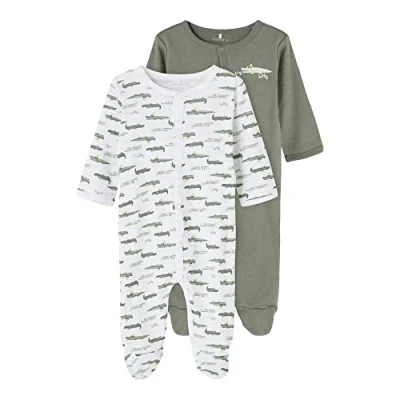 Abbildung von Name it Nbmnightsuit Crocodile 2 PACK Strampler für Kinder, Größe: 56, Agave green