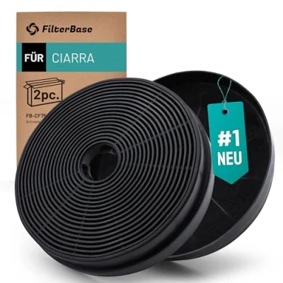 Abbildung von FilterBase® Aktivkohlefilter 2 Stück passend für Ciarra CBCF003 Filter Dunstabzugshaube