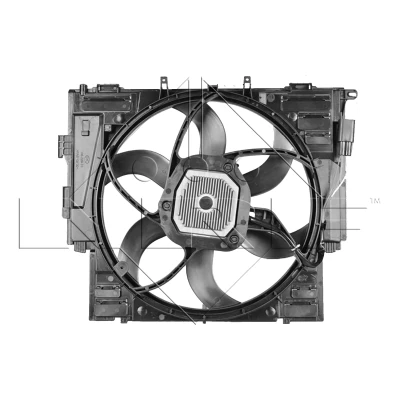 Abbildung von NRF 47728 Lüfter 485 12 600 mit Kühlerlüfterrahmen (Zarge), bürstenloser Motor BMW: 5 Touring, GT, Limousine