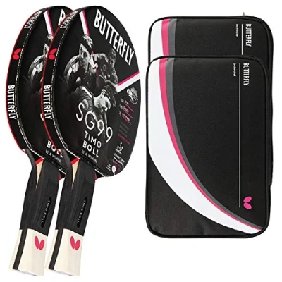 Abbildung von Butterfly 2x Timo Boll SG99 Tischtennisschläger + Hülle Drive Case II