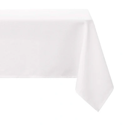 Abbildung von Deconovo Tischdecke Leinenoptik Lotuseffekt Tischwäsche Wasserabweisend Tischtuch 130x220 cm, Weiß, 1 Stück