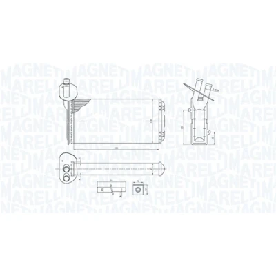 Abbildung von MAGNETI MARELLI 350218410000 Wärmetauscher VOLKSWAGEN: Transporter 4 Bus, Kastenwagen, Pritsche / Fahrgestell