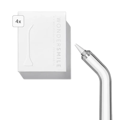 Abbildung von Wondersmile Periodontal Düse Ersatzdüsen für Munddusche Waterflow SmoothFlow Technologie optimale Zahn &amp; Zahnfleischpflege (White, 4er Pack)