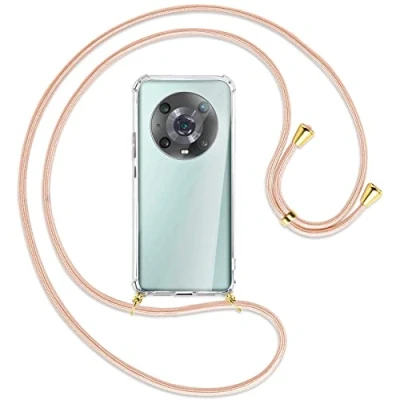 Abbildung von mtb more energy® Handykette kompatibel mit Honor Magic 4 Pro (6.81&#039;&#039;) Rose Peach/Gold Smartphone Hülle zum Umhängen Anti Shock Full TPU Case