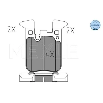Abbildung von MEYLE 025 250 2916 Bremsbelagsatz ORIGINAL Quality Hinterachse für Verschleißwarnanzeiger vorbereitet mit Anti Quietsch Blech BMW: 3 Touring
