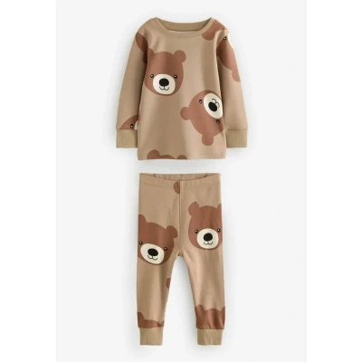 Abbildung von Next Snuggle 3 PACK Regular FIT SET Pyjama für Kinder, Größe: 80, Brown cream