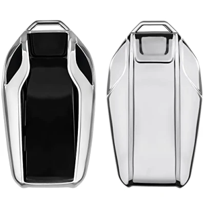 Abbildung von kwmobile Autoschlüssel Hülle kompatibel mit BMW Display Key TPU Schutzhülle Schlüsselhülle Cover in Hochglanz Silber