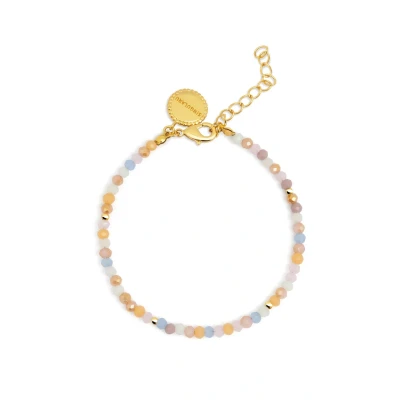 Abbildung von SINGULARU Daphne Armband. Edelstahl mit 18 Kt Vergoldeter Beschichtung und Kristalle. Schmuck für Damen.