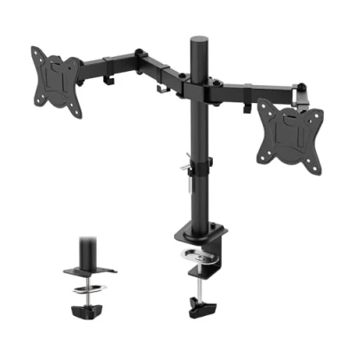 Abbildung von GRIFEMA Monitor Halterung 2 Monitore für 13 27 Zoll Flach &amp; Curved Bildschirm, Höhenverstellbar Neigbar Schwenkbar 360 Drehungbar, 10 kg pro Arm, VESA 75x75 /100x100, GB2001A