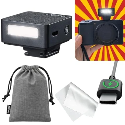 Abbildung von Godox Blitz IM20 Mini Kamerablitz Blitzgerät, Manueller Flash Speedlite, 5 Leistungsstufen, 440 Blitze bei voller Leistung, Kompatibel mit Ricoh GR iii RG X, Canon Sony Nikon Fujifilm Pentax