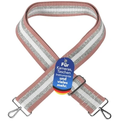 Abbildung von EAZY CASE Schulterriemen Schultergurte für Taschen gemustert Breiter Riemen zum Umhängen Umhängetasche Bunt Wechselgürtel Rosé