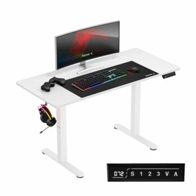Abbildung von huzaro Hero 8.2 Tisch Elektrisch Computertisch Bürotisch Schreibtisch Stehtisch 120 x 60 cm Höhenverstellbarer Stufenlos verstellbar 3 Memory Steuerung Memoboard Metallkonstruktion Weiß
