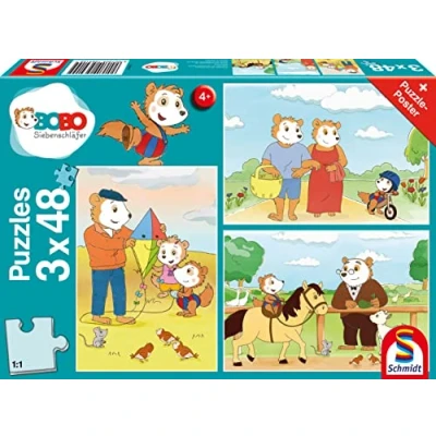 Abbildung von Schmidt Spiele Puzzle Auf ins Abenteuer, 3x48 Teile, 48 Puzzleteile