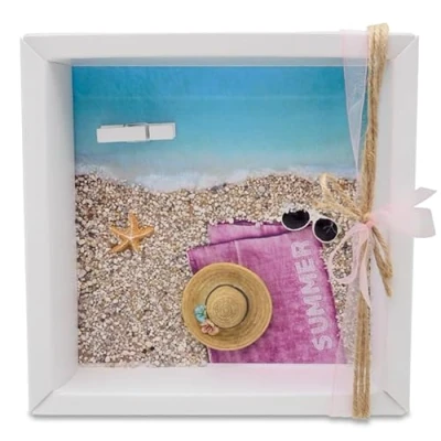 Abbildung von ZauberDeko Geldgeschenk Verpackung Reise Urlaub Strohhut Sonnenbrille Frau Strand Meer Strandurlaub Geburtstag