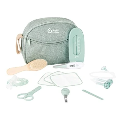Abbildung von Babymoov Baby Pflegeset Matcha aus GRS zertifiziertem recyceltem Stoff, 10 teilig