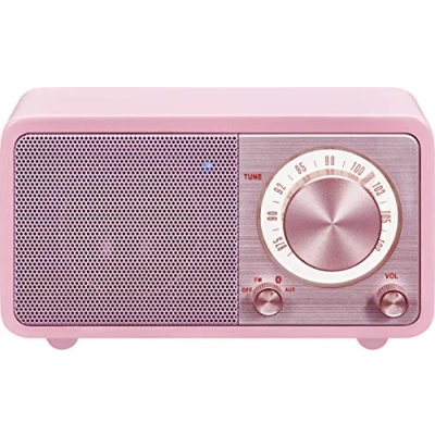 Abbildung von Sangean WR 7 tragbares Desktop Radio (FM RDS Tuner, Bluetooth, AUX In, integrierter Lautsprecher, Akkubetrieben(aufladbar)) , Rosa/Pink